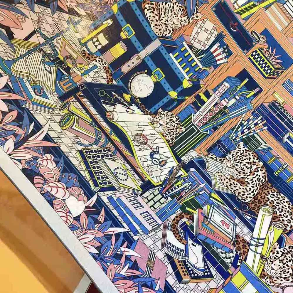 Hermes Les 12 Leopards Shawl 140 for Women in Pink