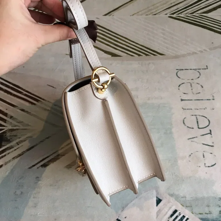 Hermes Mini Evercolor Sac Roulis 19 White Gold Hardware /