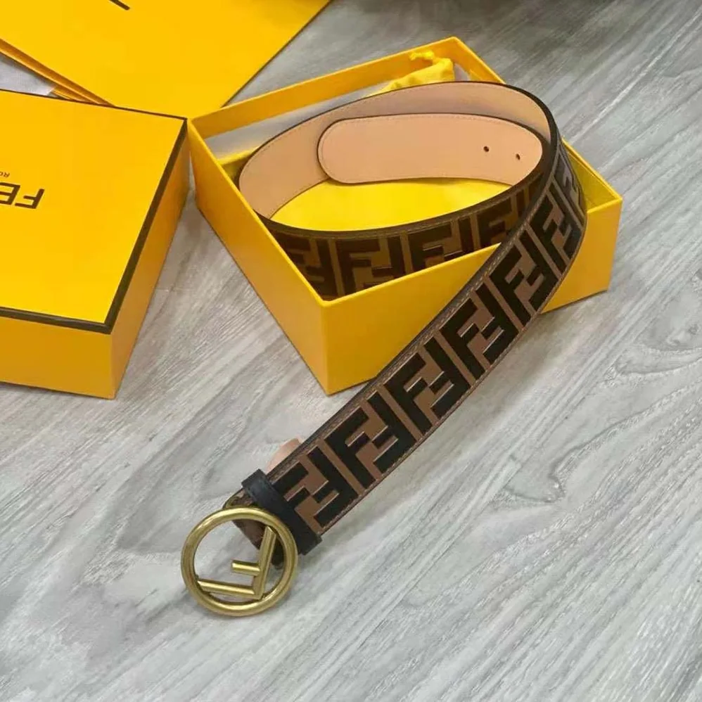 Fendi F is Fendi Belt Brown FF leather-8C0585A5TLF13VK for Women Fendi F is Fendi Belt Brown FF leather-8C0585A5TLF13VK for Women