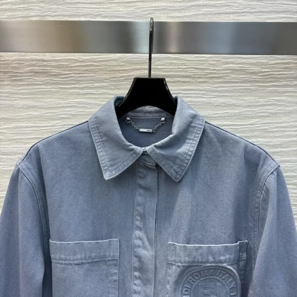 Fendi Blue Denim Go for Women in To Jacket Fendi Blue Denim Go for Women in To Jacket