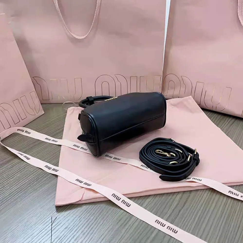 Miu Miu Mini Leather Top-handle Bag for Women in Black Miu Miu Mini Leather Top-handle Bag for Women in Black