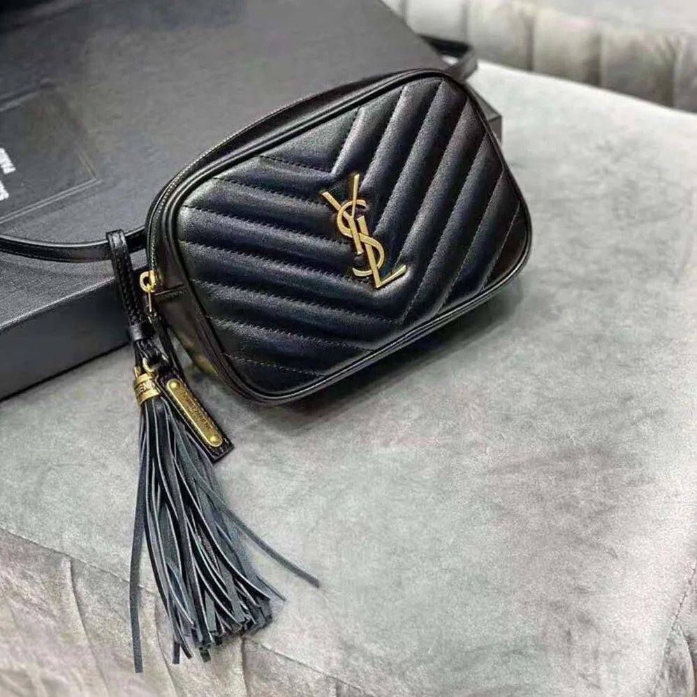 Saint Laurent YSL Lou Belt Bag in Matelasse Leather for Women in Black Saint Laurent YSL Lou Belt Bag in Matelasse Leather for Women in Black