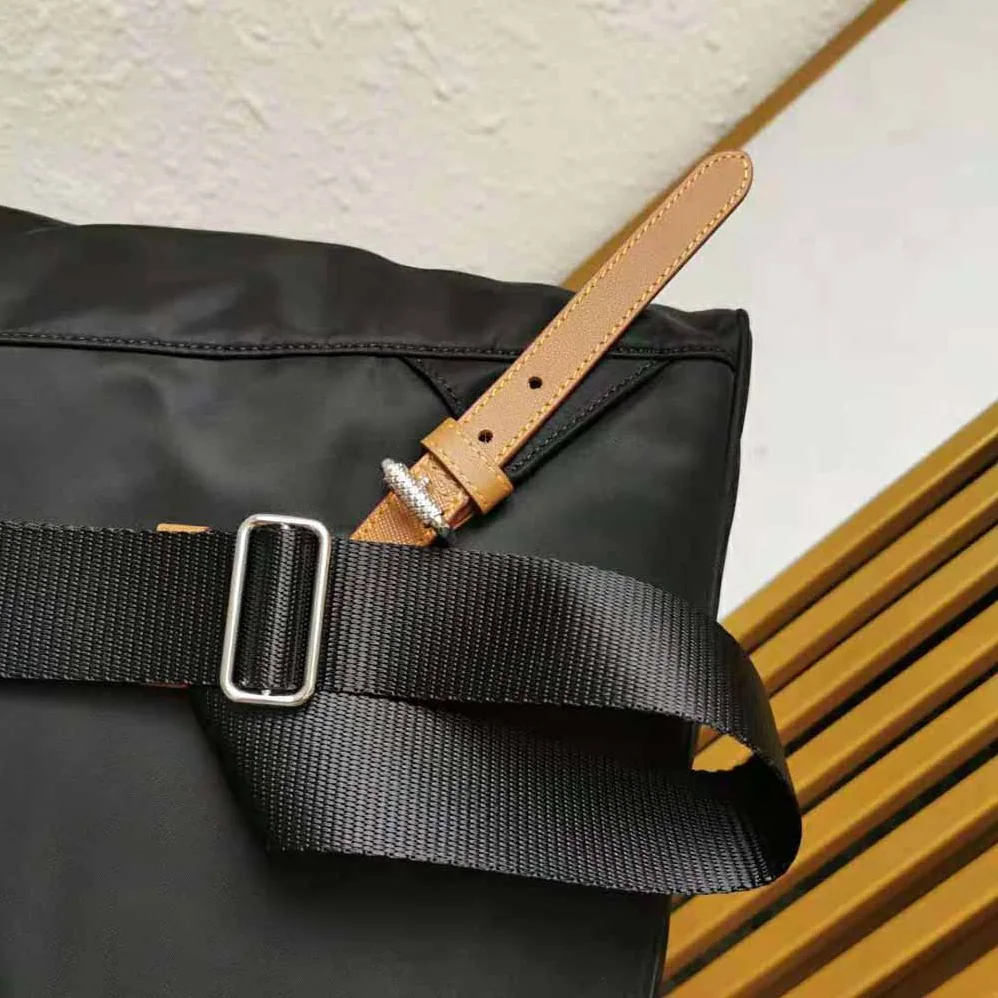Prada Nylon and Saffiano Leather Backpack for Women in Brown