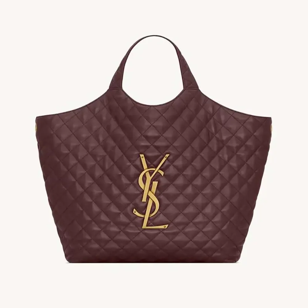 Saint Laurent YSL Large Icare In Quilted Nappa Lambskin for Women in Maroon Saint Laurent YSL Large Icare In Quilted Nappa Lambskin for Women in Maroon