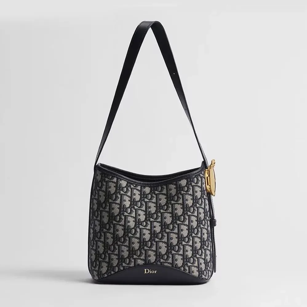 Dior Small Dior Médaillon Bucket Bag Blue Dior Oblique Jacquard for Women