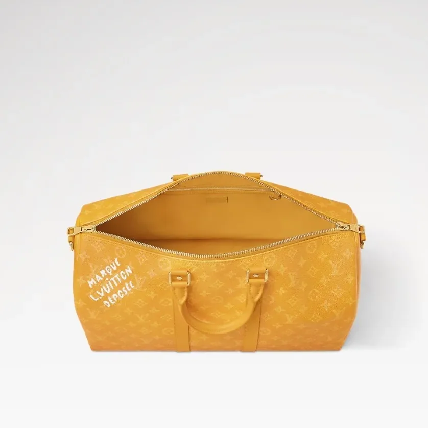 Louis Vuitton Keepall Bandouliere 45 Travel Bag in Yellow Gold Hardware