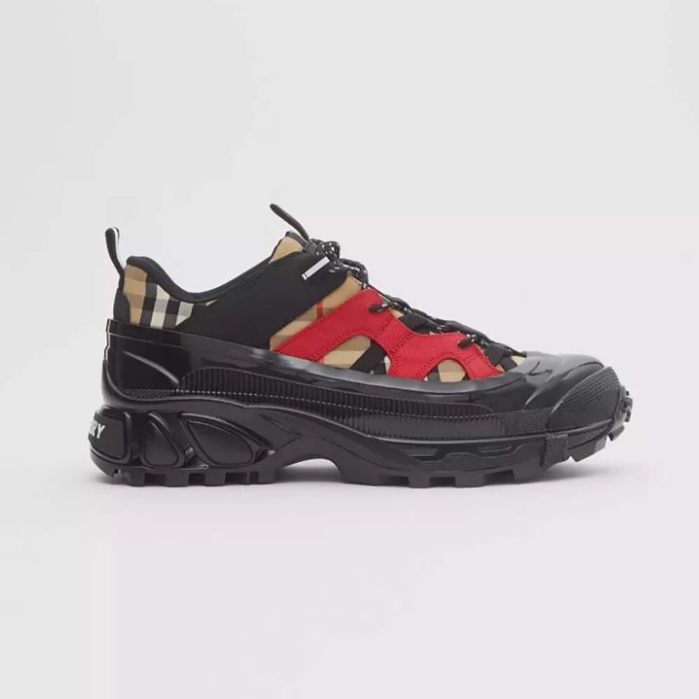 Burberry Vintage Check Cotton and Nylon Arthur Sneakers for Women in Black