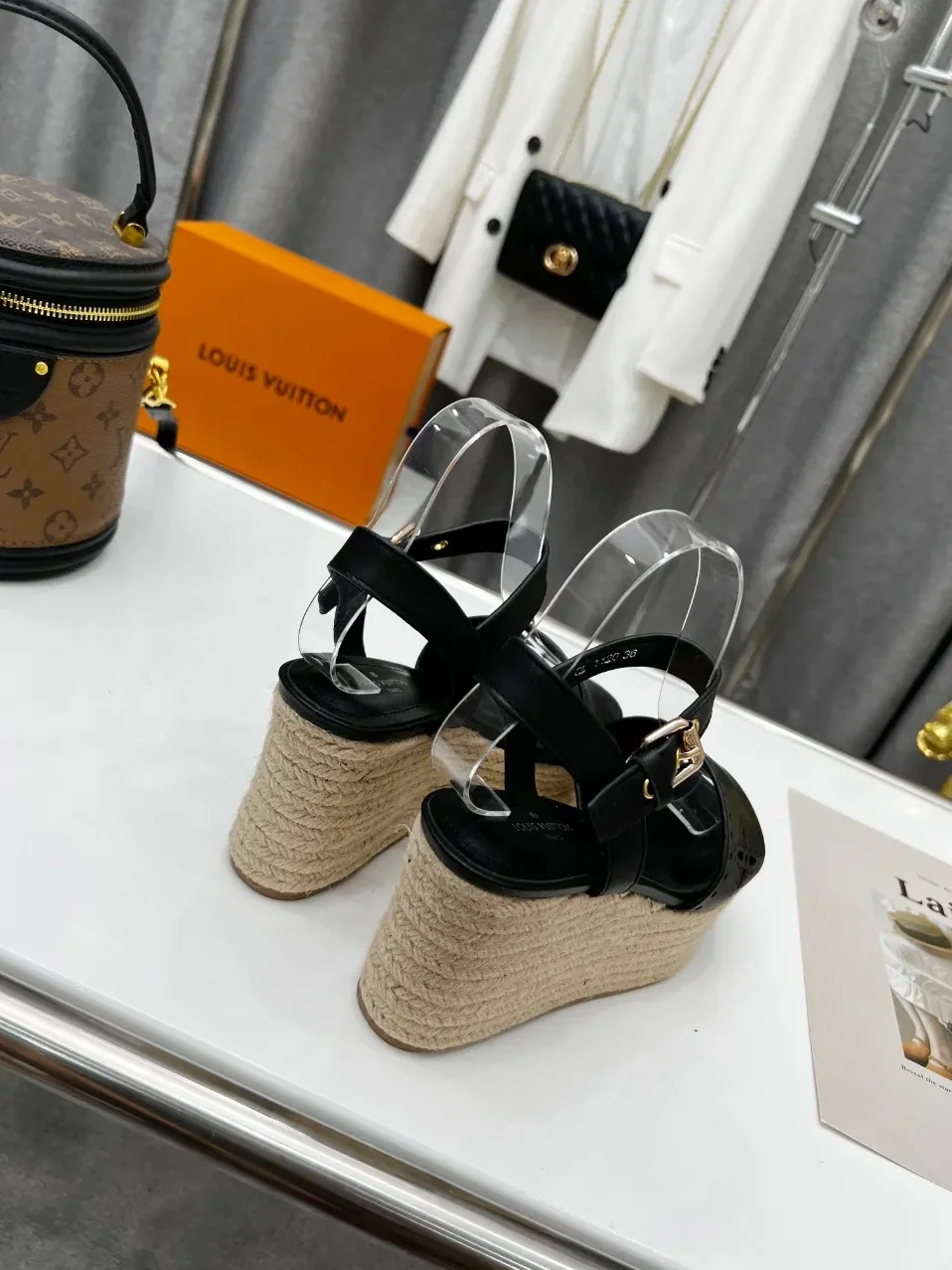 Louis Vuitton Starboard Wedge Sandal Black for Women