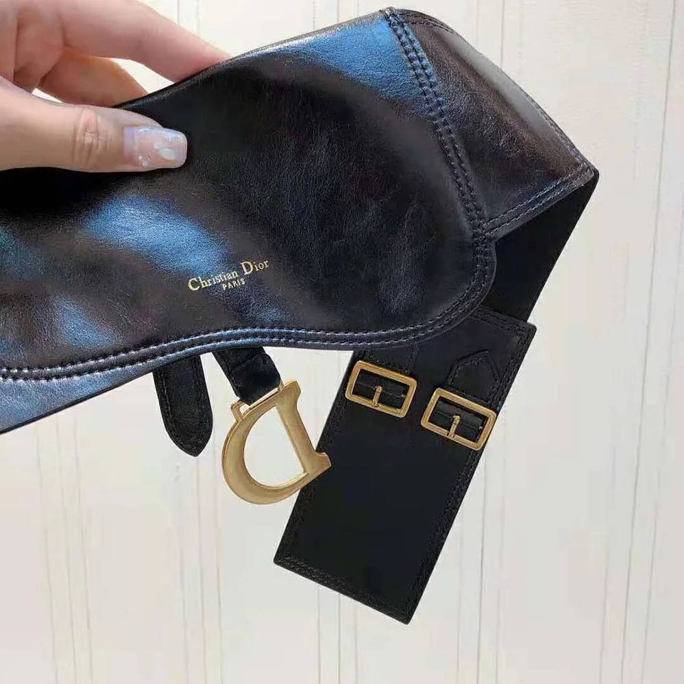 Dior Saddle Belt Black Smooth Calfskin 13.5 CM for Women Dior Saddle Belt Black Smooth Calfskin 13.5 CM for Women