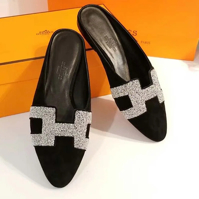 Hermes Roxane Mule Shoes Black for Women Hermes Roxane Mule Shoes Black for Women