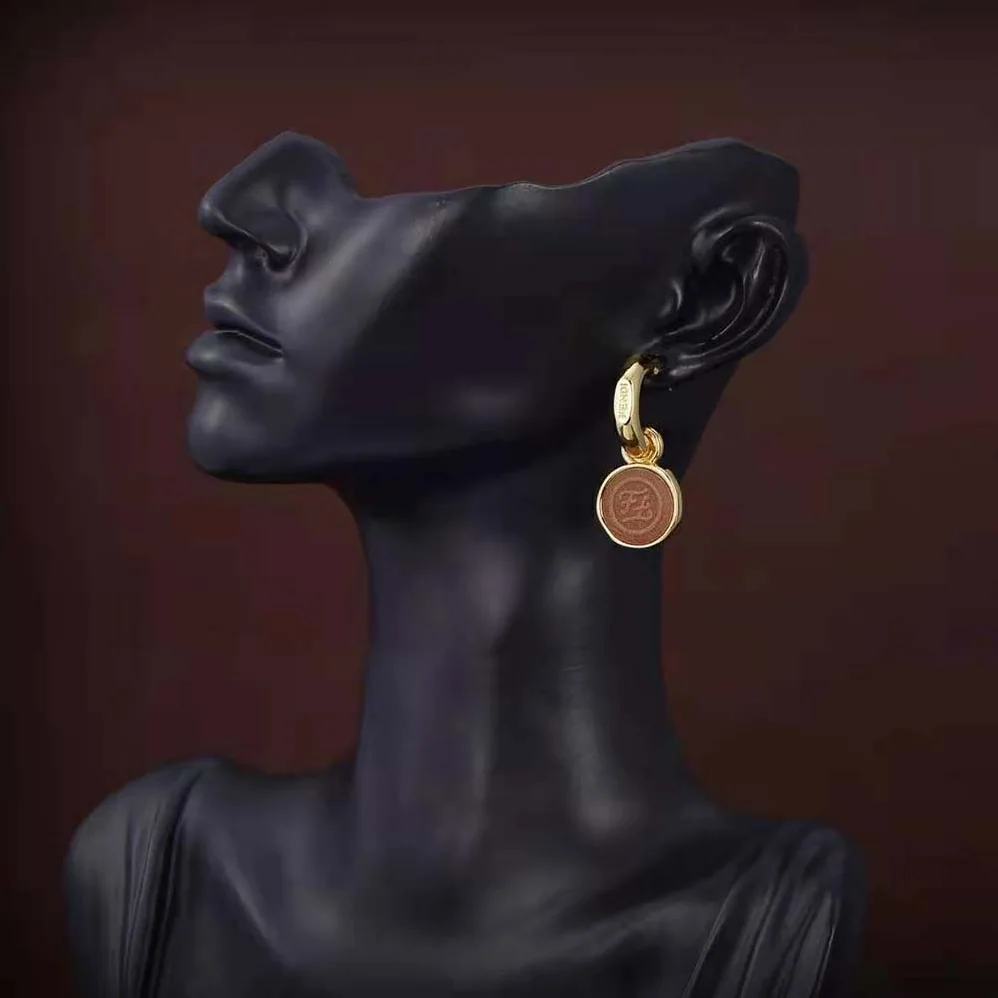 Fendi Karligraphy Earrings Gold for Women in Colored
