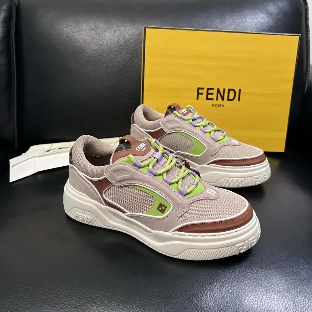 Fendi Force Sneakers Beige Mesh and Brown Leather Low for Unisex in tops Fendi Force Sneakers Beige Mesh and Brown Leather Low for Unisex in tops