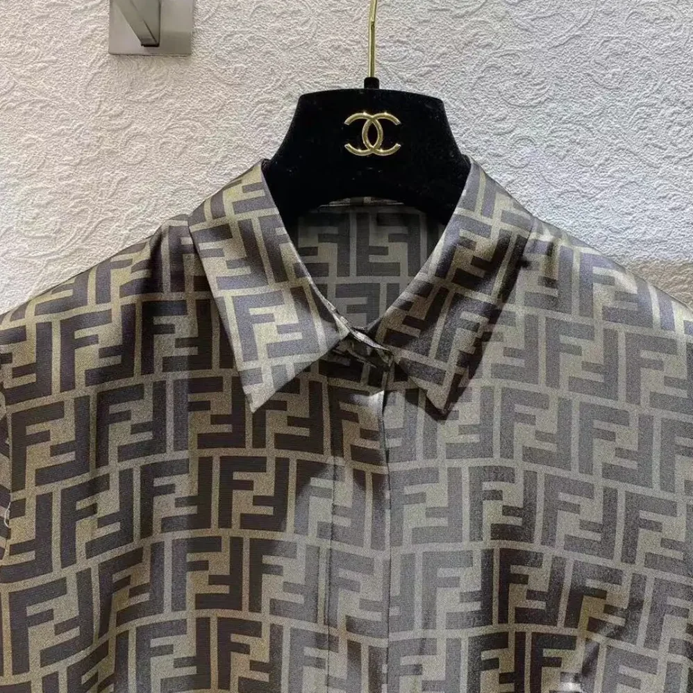 Fendi Brown FF Twill Top for Women