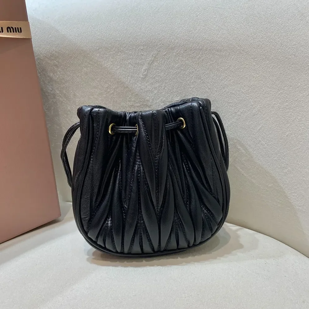 Miu Miu Matelassé Nappa Leather Pouch for Women in Black