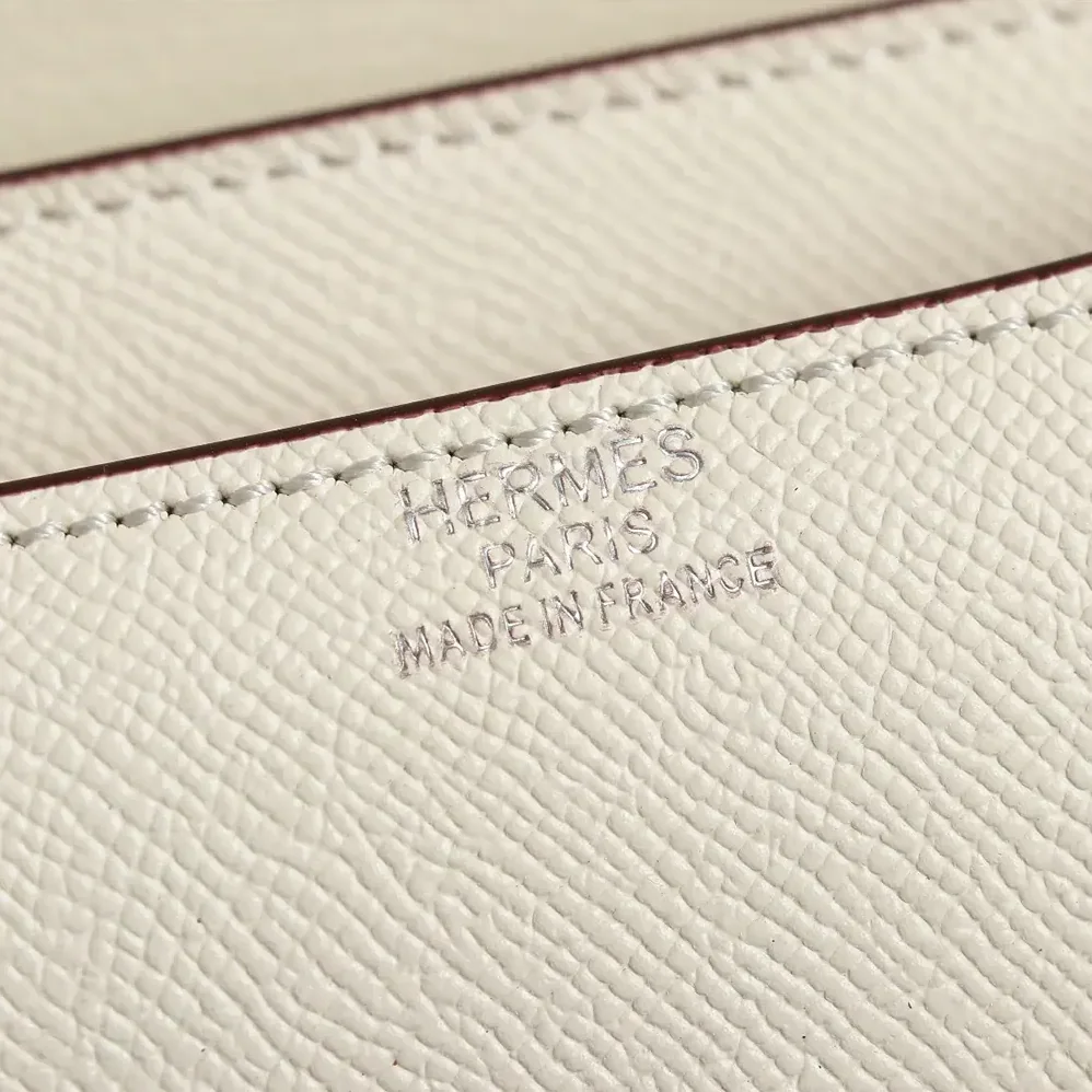 Hermes Constance 18 Bag Epsom Leather for Women in White/Silver