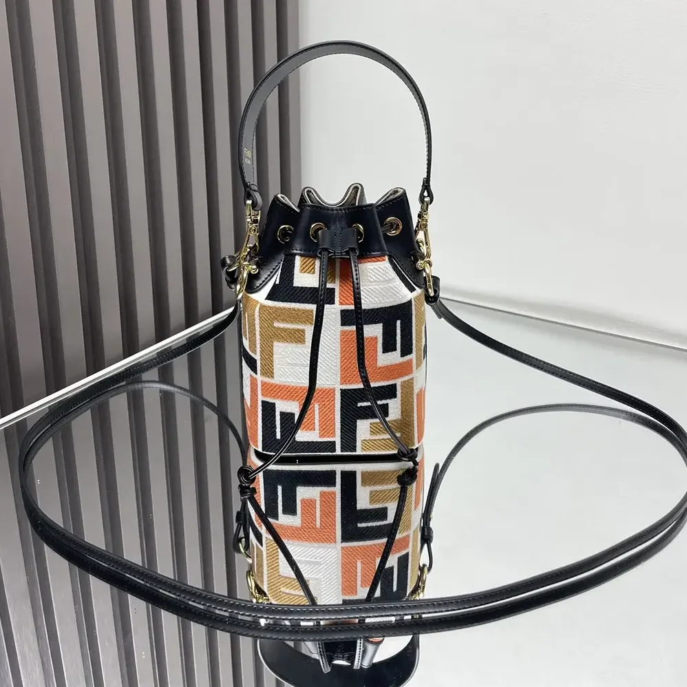 Fendi Mon Tresor Multicolor Canvas Mini for Women in bag with FF Embroidery