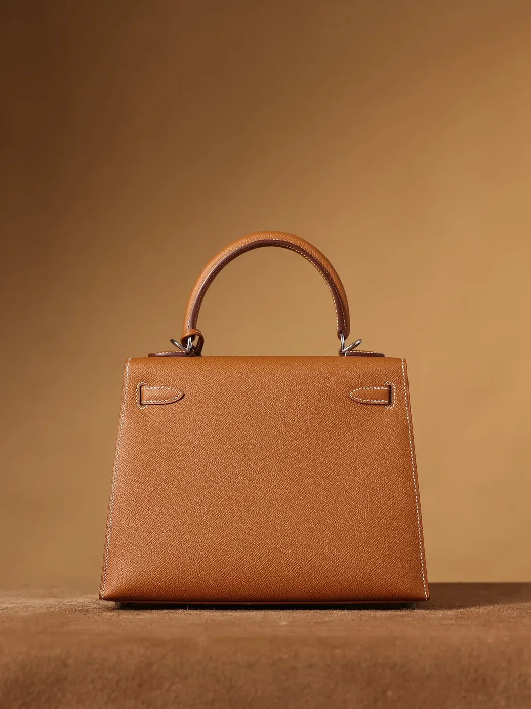 Hermes Kelly Epsom Silver Tone Lock Bag Brown 9,/ Hermes Kelly Epsom Silver Tone Lock Bag Brown 9,/