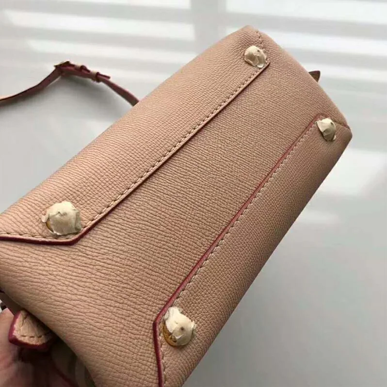 Burberry Small Two-Tone Leather House Check Tote for Women in Pink