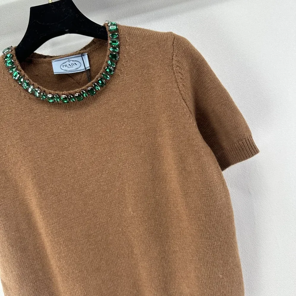 Prada Wool And Cashmere Crew for Women in Neck Sweater