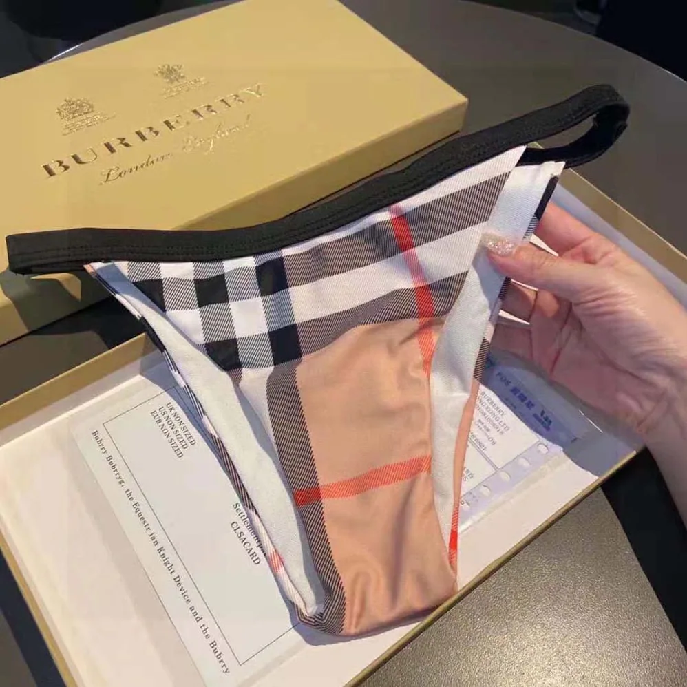 Burberry Exaggerated Check Triangle Bikini for Women Burberry Exaggerated Check Triangle Bikini for Women