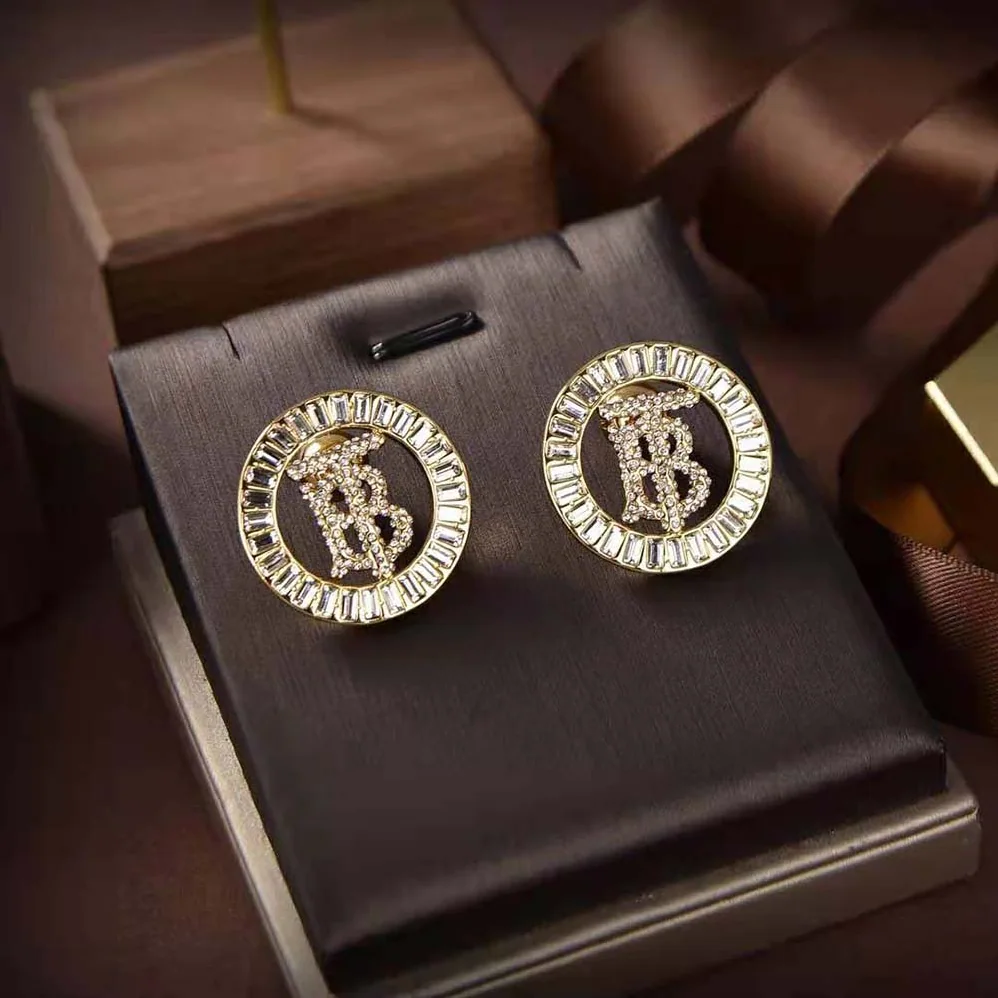 Burberry Crystal Detail Gold for Women in plated Monogram Motif Earrings Burberry Crystal Detail Gold for Women in plated Monogram Motif Earrings
