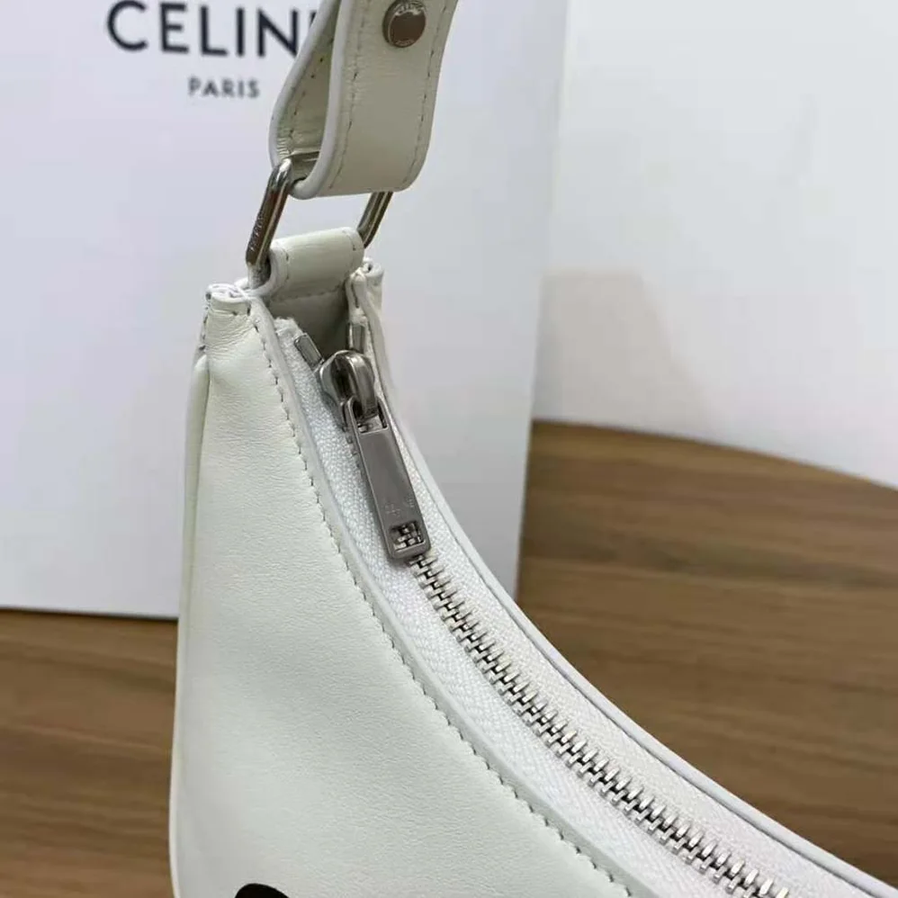 Celine Ava Bag in Smooth Calfskin with Celine Print for Women in White Celine Ava Bag in Smooth Calfskin with Celine Print for Women in White