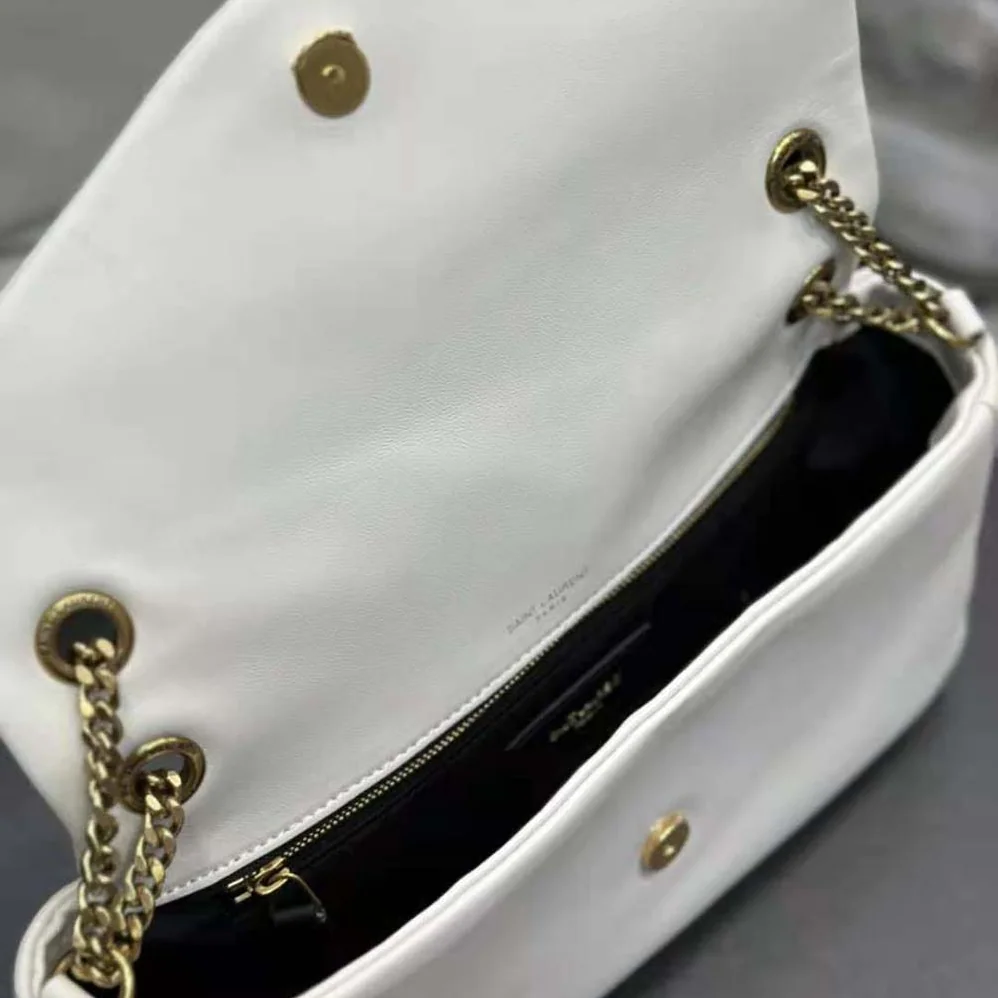 Saint Laurent YSL Calypso in Lambskin for Women in White Saint Laurent YSL Calypso in Lambskin for Women in White