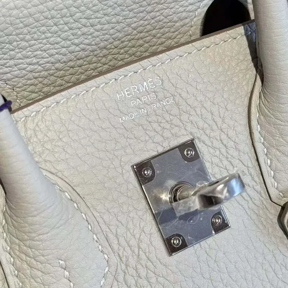 Hermes Birkin 25 Bag in Epsom Leather with Silver Hardware in Blue Glacier Hermes Birkin 25 Bag in Epsom Leather with Silver Hardware in Blue Glacier
