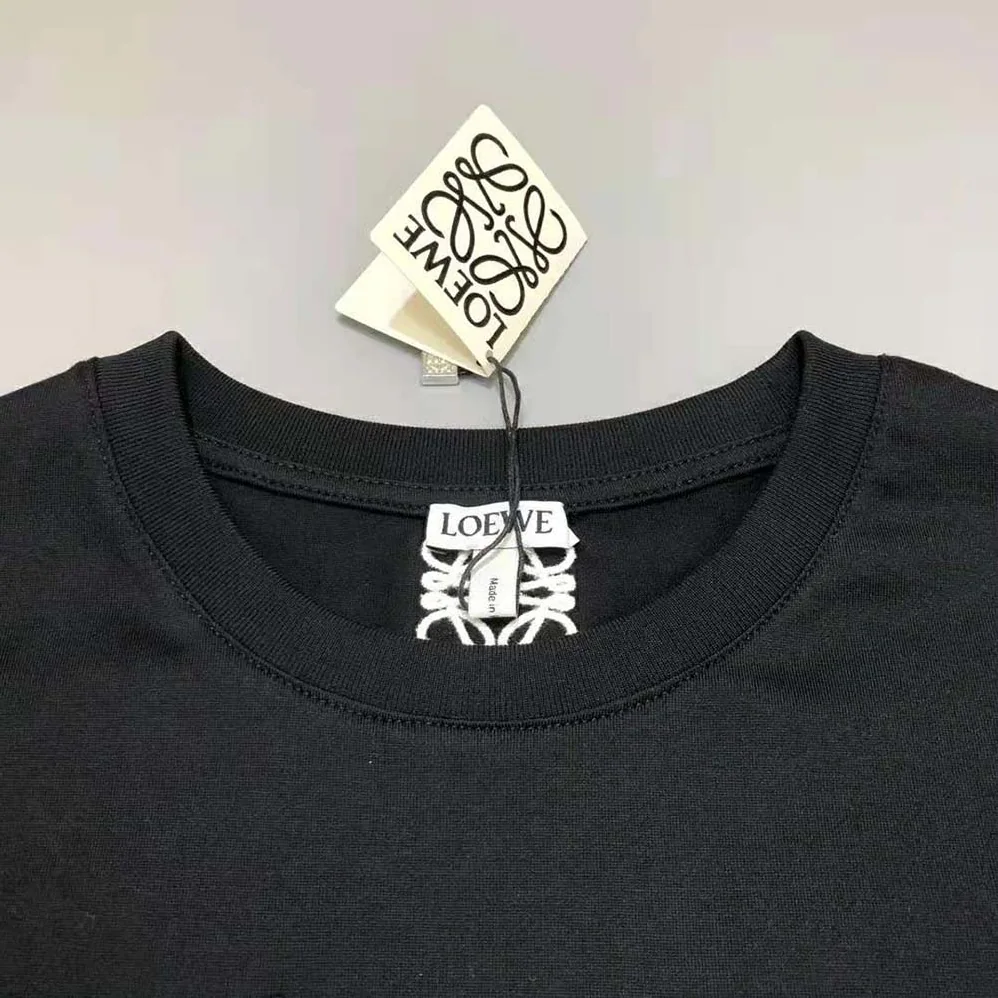 Loewe Elephant Embroidered T-Shirt in Cotton for Women in Black