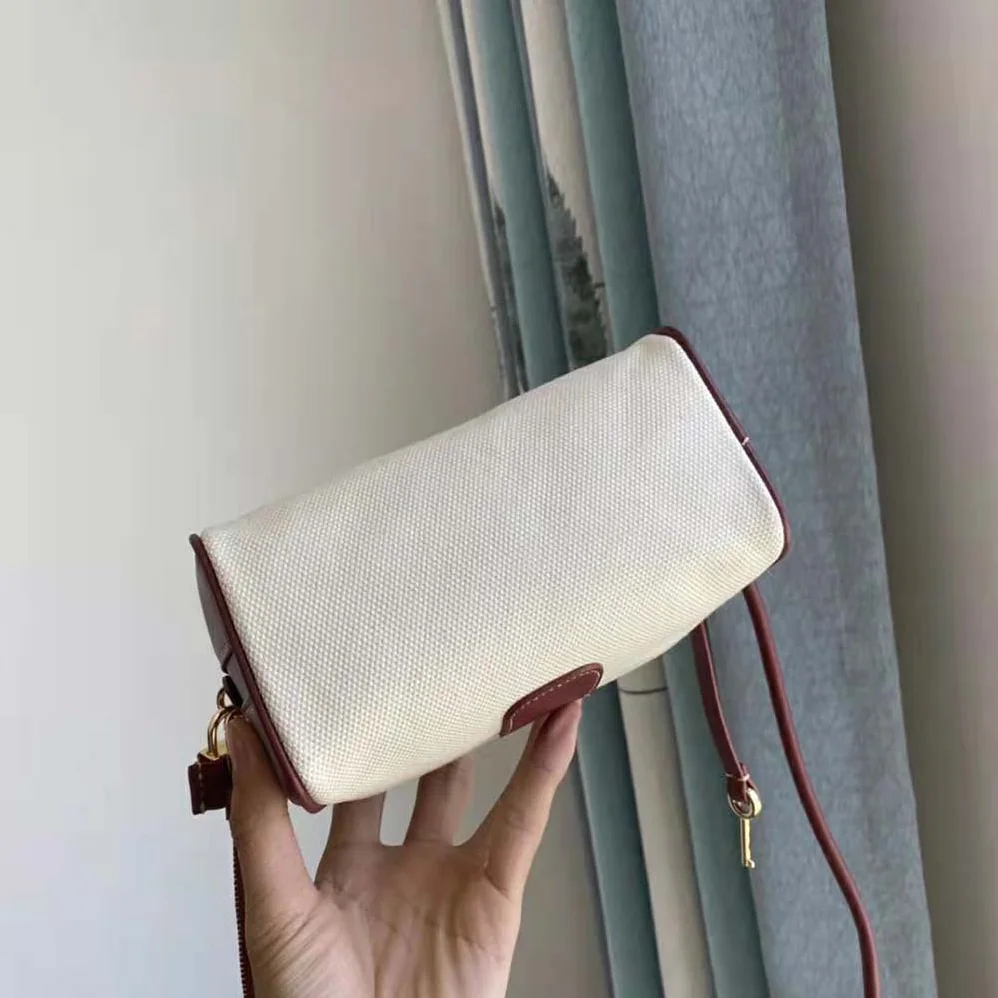 Burberry Horseferry Print Canvas Half Cube Crossbody Bag for Women