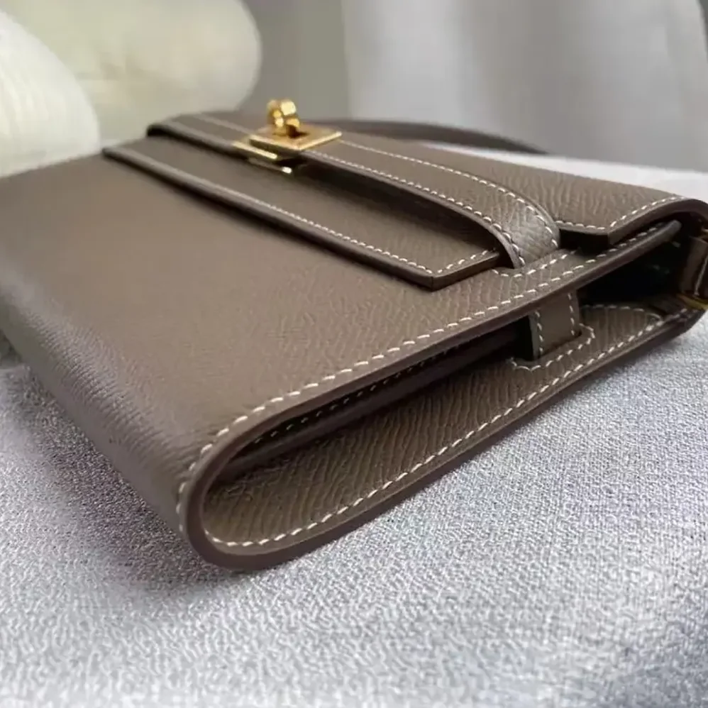 Hermes Kelly To Go in Epsom Leather for Women in Grey/Gold