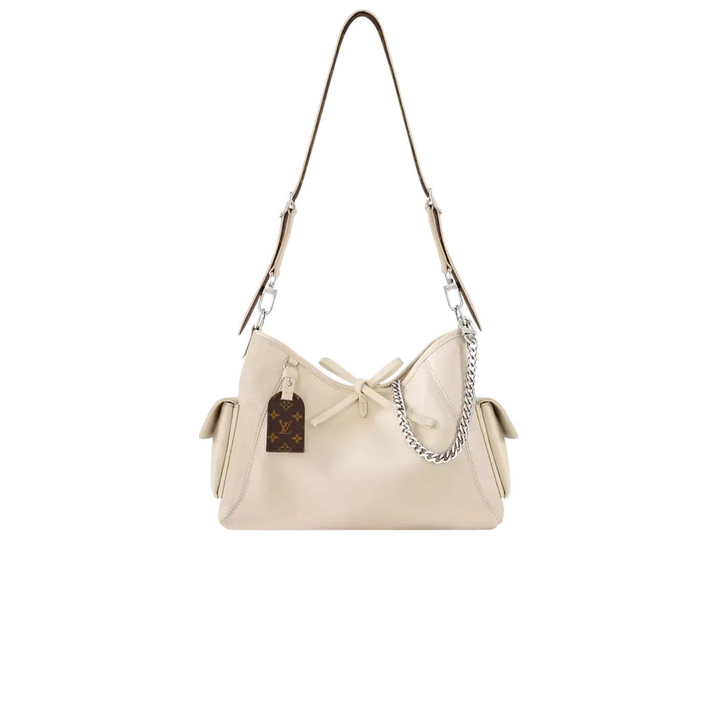 Louis Vuitton CarryAll Cargo Vibe PM Shoulder Bag in Vanilla Silver Hardware