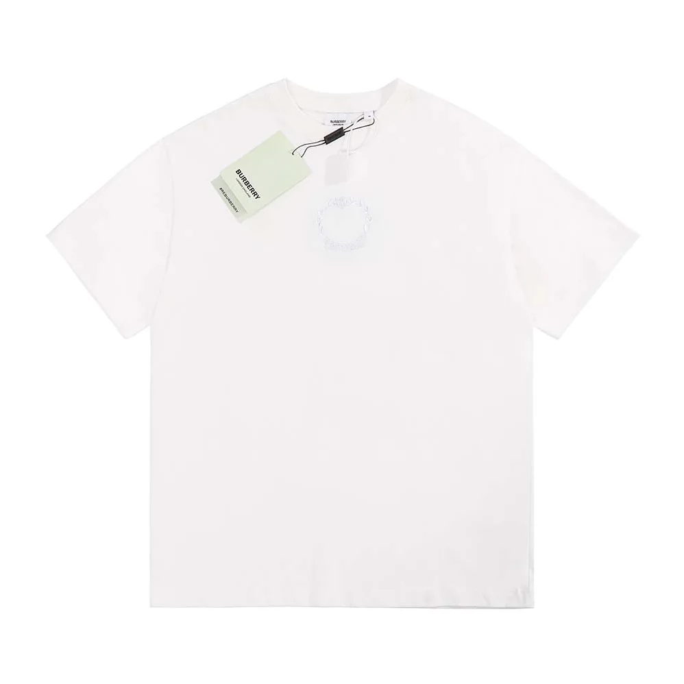 Burberry Embroidered Oak Leaf Crest Cotton T-shirt for Men in White