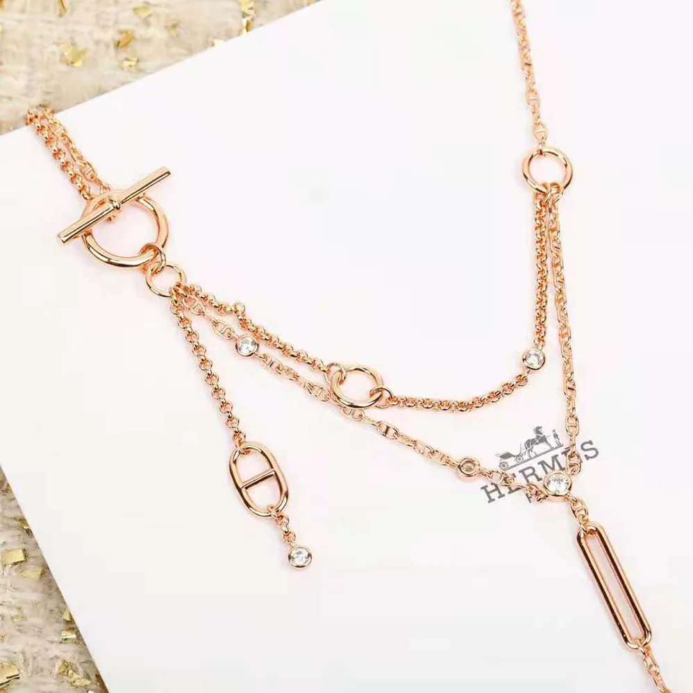 Hermes Chaine D'ancre Chaos Lariat Necklace for Women Hermes Chaine D'ancre Chaos Lariat Necklace for Women