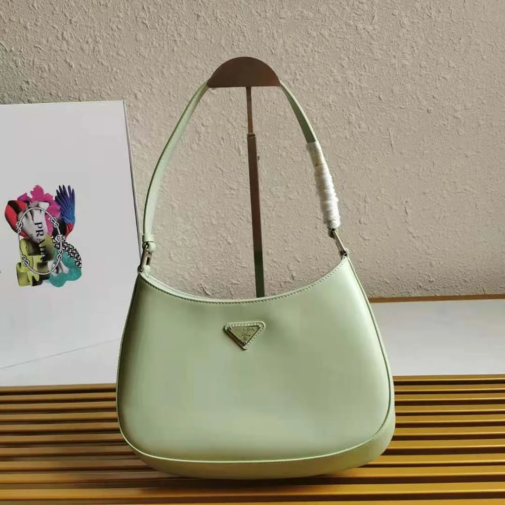 Prada Prada Cleo Brushed Leather Shoulder Bag for Women in Aqua