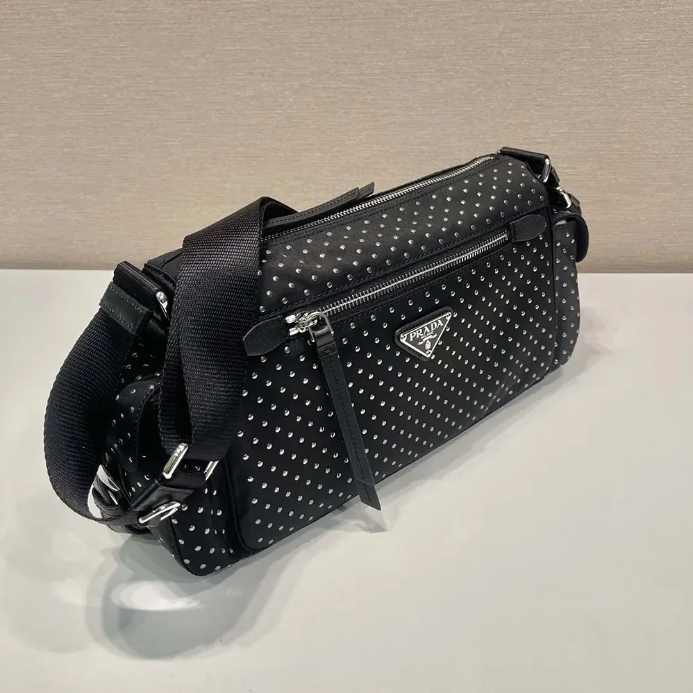 Prada Re for Women in Nylon Bag with Studs Prada Re for Women in Nylon Bag with Studs