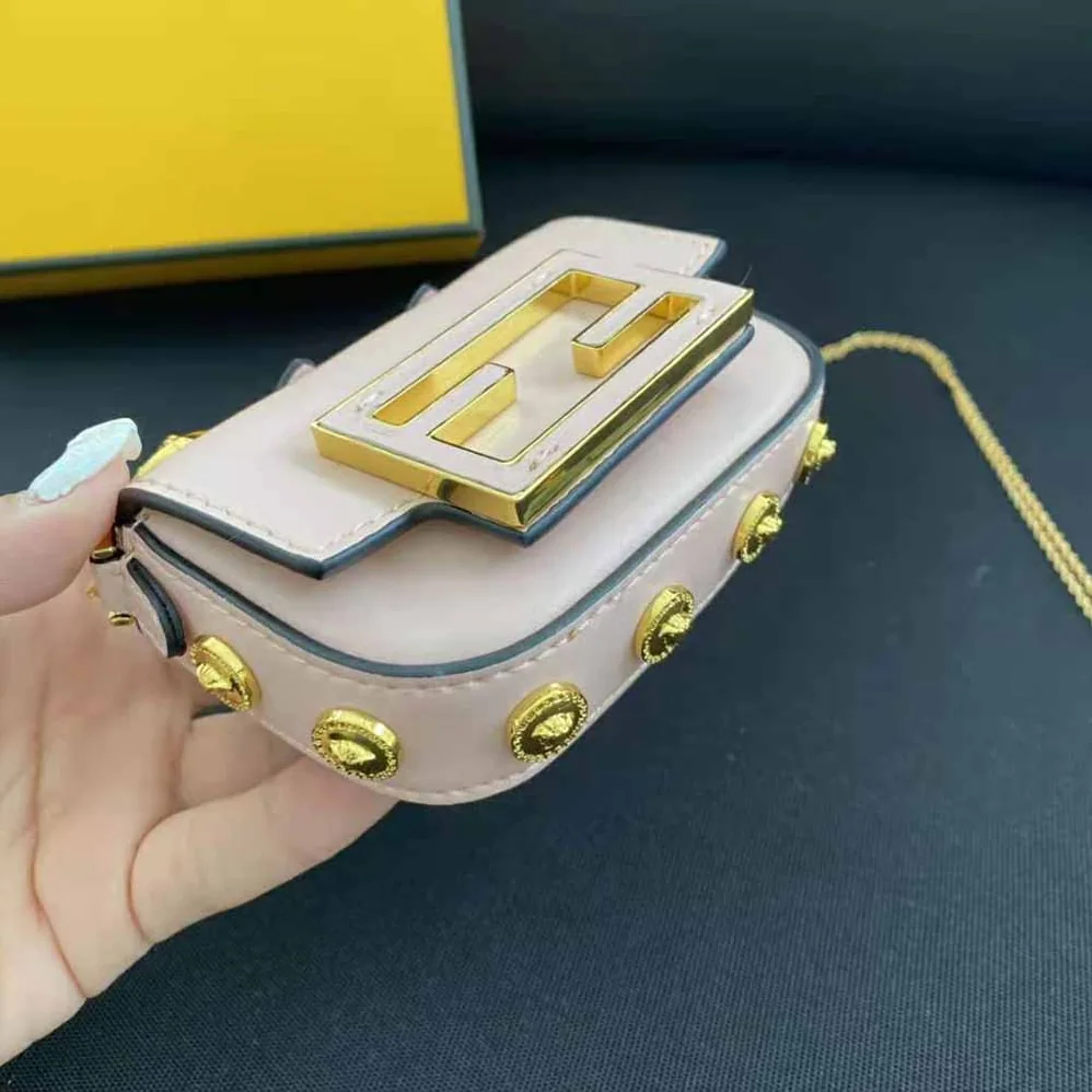 Fendi Nano Baguette Charm Fendace Pink Leather Charm for Women Fendi Nano Baguette Charm Fendace Pink Leather Charm for Women