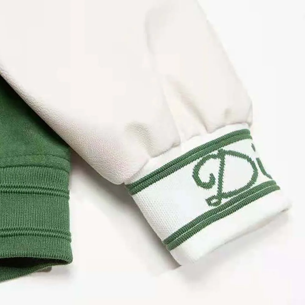 Dior Tears Blouson Green Leather Wool and Cashmere for Men