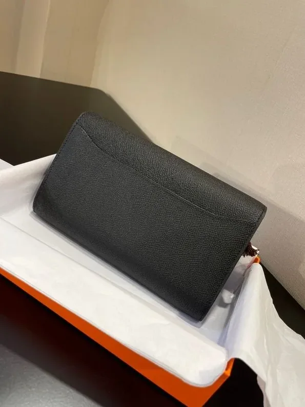 Hermes Constance Togo Long Wallet in Gold Toned Hardware Black Hermes Constance Togo Long Wallet in Gold Toned Hardware Black