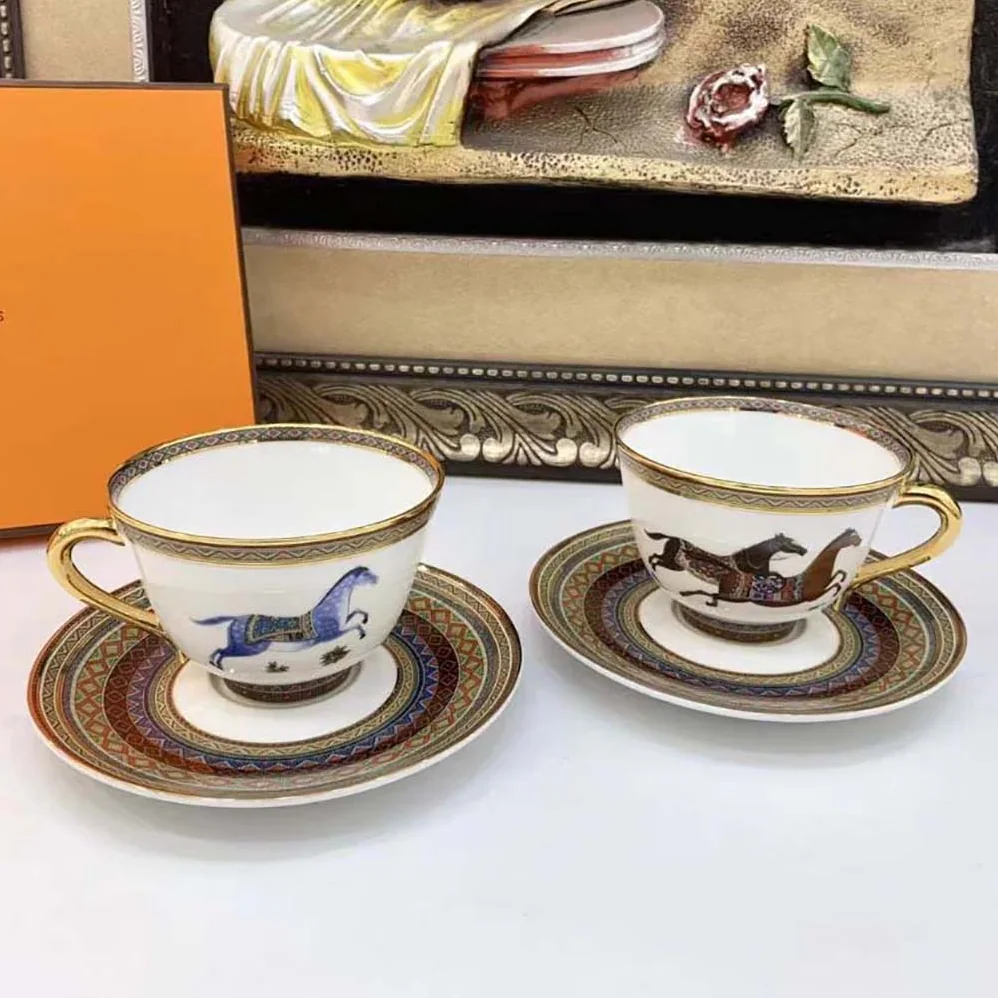 Hermes Cheval D'Orient Tea Cup and Saucer for Unisex Hermes Cheval D'Orient Tea Cup and Saucer for Unisex