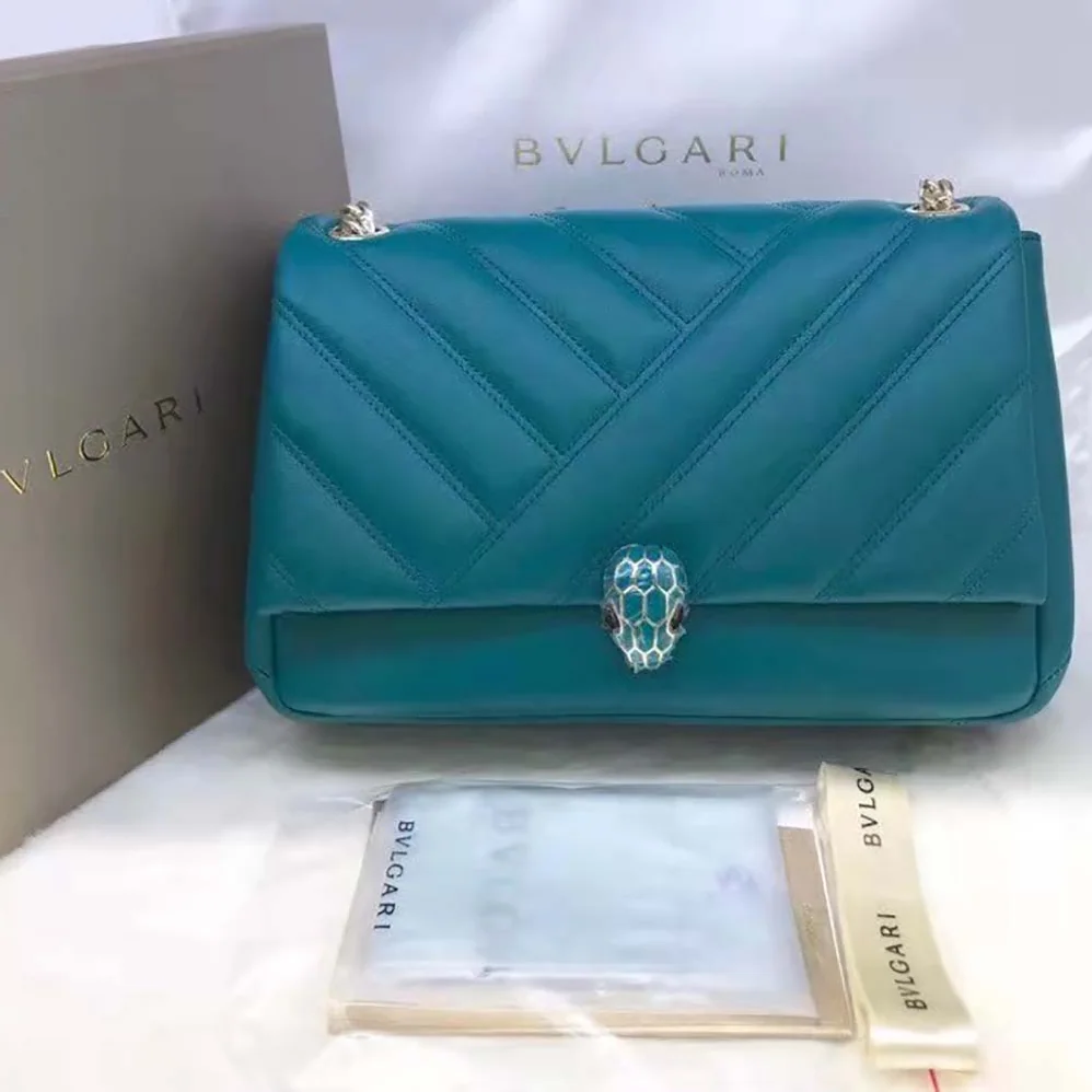 Bvlgari Serpenti Cabochon Shoulder Bag for Women in Green
