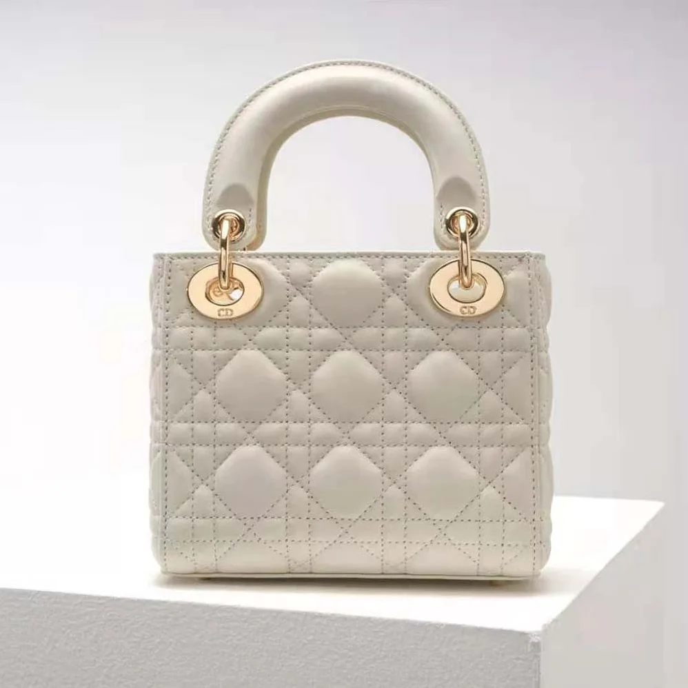 Dior Mini Lady Dior Bag Latte Cannage Lambskin for Women Dior Mini Lady Dior Bag Latte Cannage Lambskin for Women