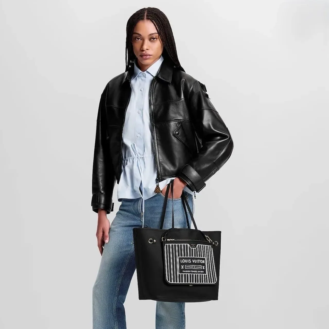 Louis Vuitton Neverfull Inside Out MM Tote Bag in Black Gold Hardware Louis Vuitton Neverfull Inside Out MM Tote Bag in Black Gold Hardware