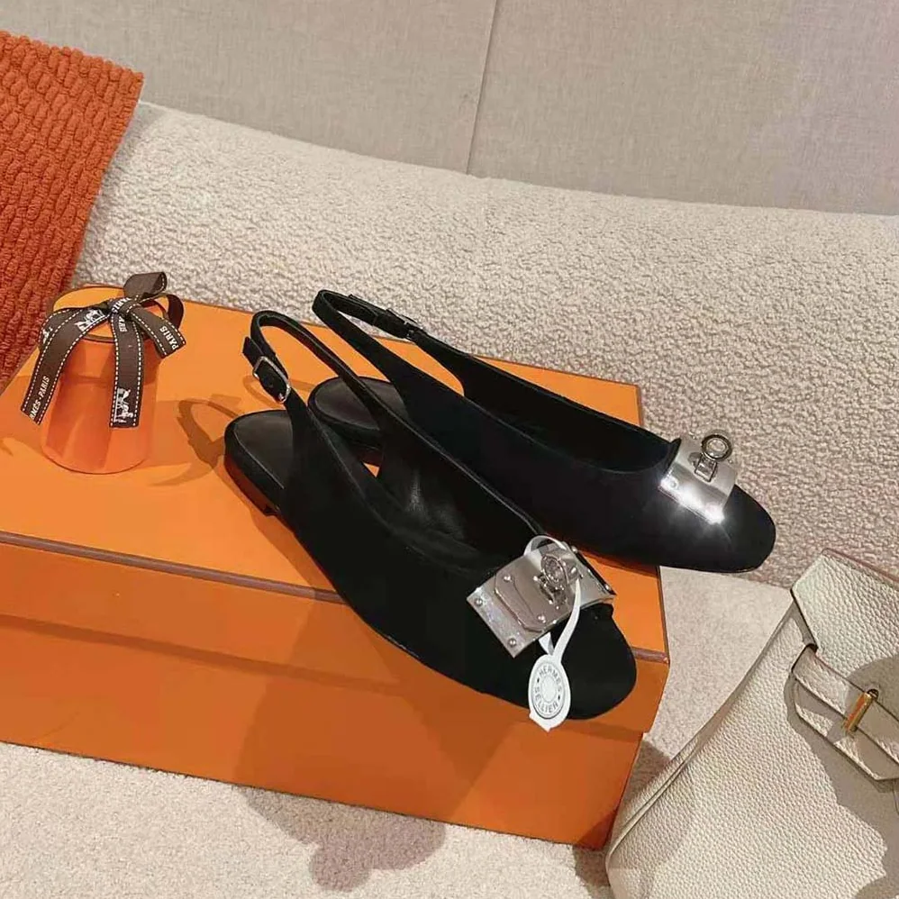 Hermes Innocente Slingback in Goatskin-Black H241157Z for Women Hermes Innocente Slingback in Goatskin-Black H241157Z for Women