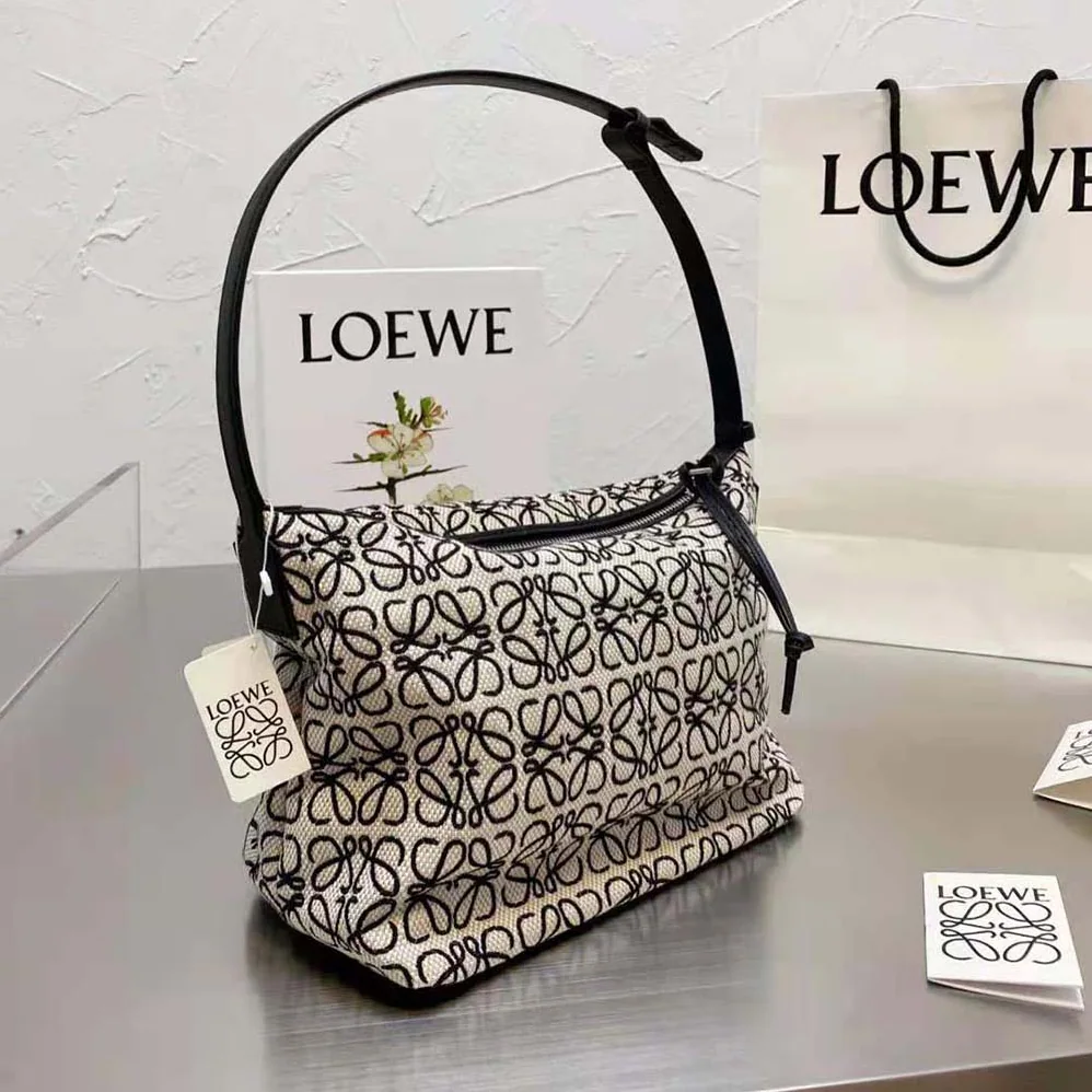 Loewe Cubi Bag in Anagram Jacquard and Calfskin for Women Loewe Cubi Bag in Anagram Jacquard and Calfskin for Women