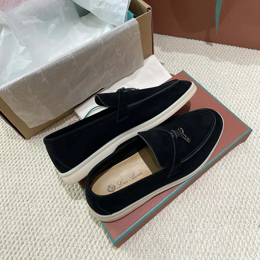 Loro Piana Summer Charms Walk Loafers for Unisex in Black