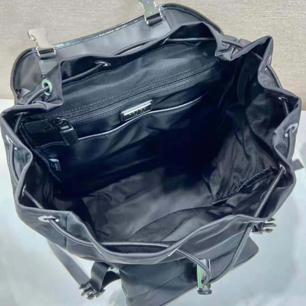 Prada Re-Nylon and Brushed Leather Backpack for Unisex in Black Prada Re-Nylon and Brushed Leather Backpack for Unisex in Black