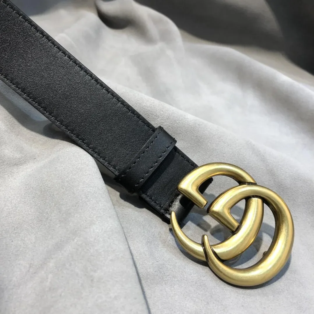 Gucci Belt With Double G Buckle Black /