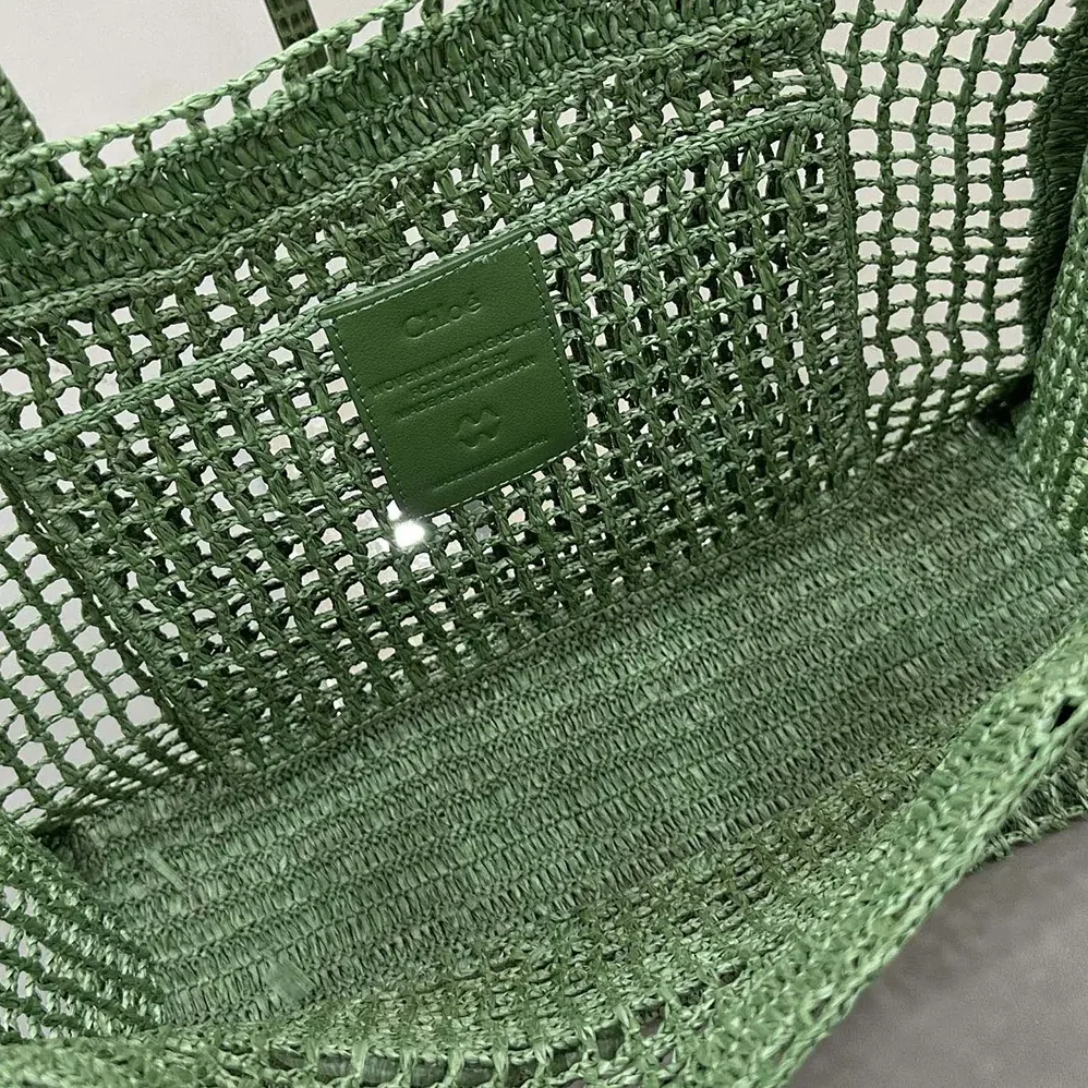 Chloe Summer Banana East-west Tote Bag in Raffia & Buffalo Leather for Women Chloe Summer Banana East-west Tote Bag in Raffia & Buffalo Leather for Women