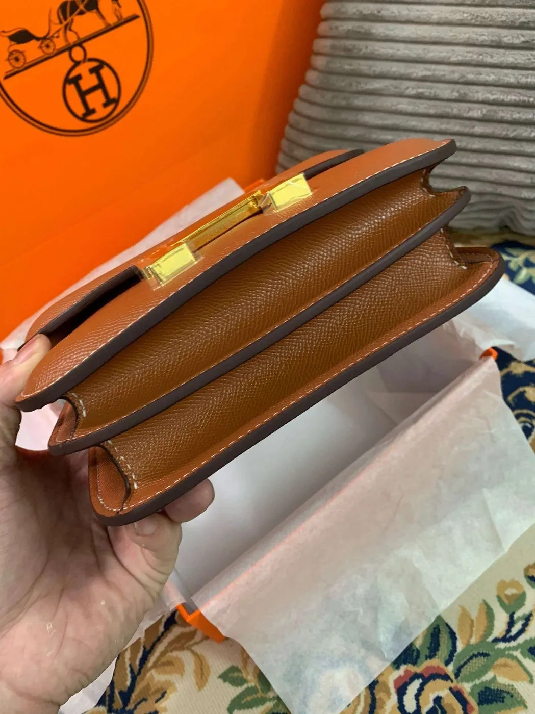 Hermes Constance 18 Crossbody Bag in Brown Gold Hardware Hermes Constance 18 Crossbody Bag in Brown Gold Hardware